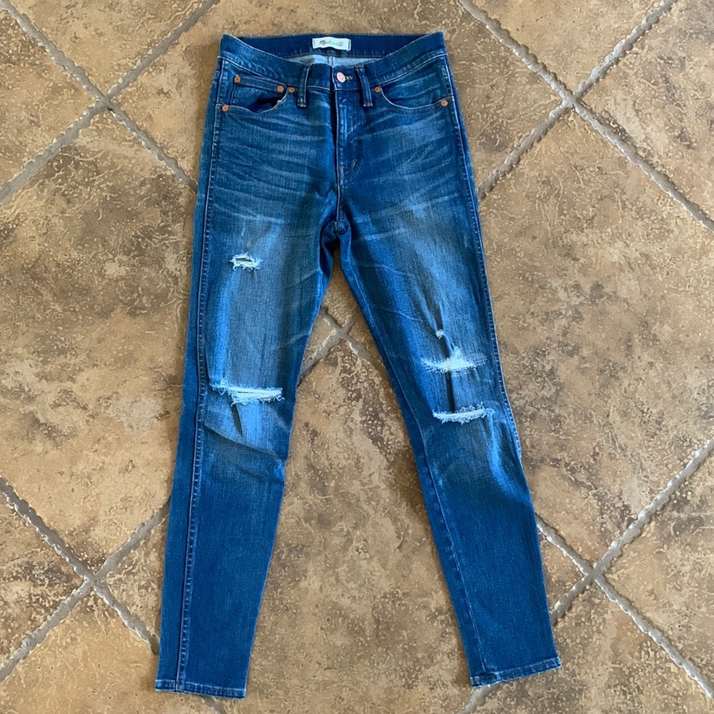 Madewell High Riser Distressed Skinny Jeans